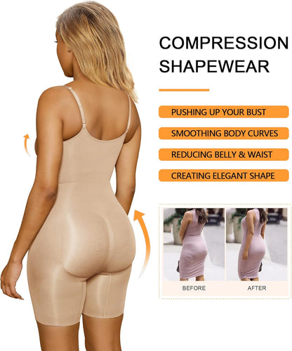 SculptAura™ Seamless Shapewear Bodysuit – Tummy Control Body Shaper