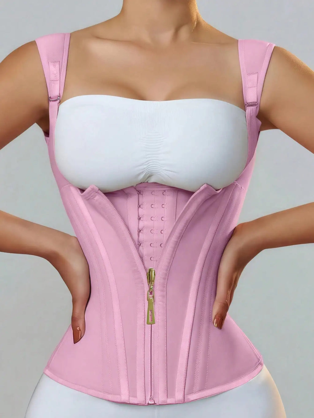SculptAura™ Latex Waist Trainer Corset – Zipper Tummy Control Body Shaper