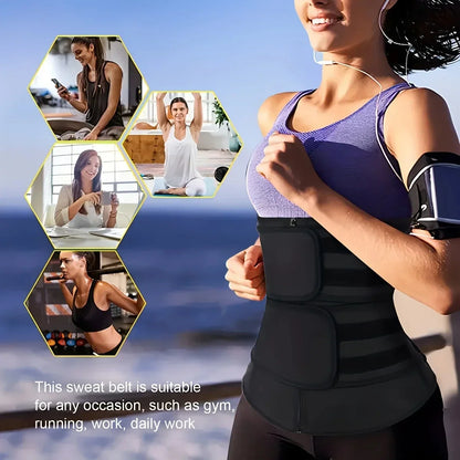SculptAura™ Zipper Waist Trainer Belt – Black Shapewear
