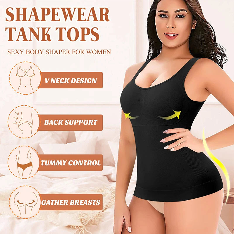 SculptAura™ Sculpting Tank Top — Built-In Bra & Tummy Smoothing