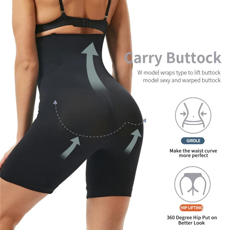 SculptAura™ High-Waist Mid-Thigh Shaper Shorts – Tummy Control & Butt Lift