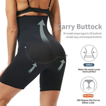 SculptAura™ High-Waist Mid-Thigh Shaper Shorts – Tummy Control & Butt Lift